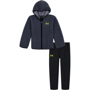 imageUnder Armour boys Long Sleeve Logo Hoodie ampamp Joggers SetDownpour Gray Sherpa