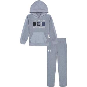 imageUnder Armour boys Long Sleeve Logo Hoodie ampamp Joggers SetGravel Heather