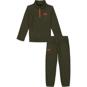 imageUnder Armour boys Long Sleeve Logo Hoodie ampamp Joggers SetGreen Microfleece  14 Zip