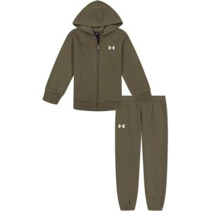 imageUnder Armour boys Long Sleeve Logo Hoodie ampamp Joggers SetMarine GreenWhite