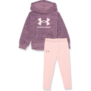 imageUnder Armour girls Hoodie Set Bottoms ampamp Hoodie Lightweight ampamp Relaxed FitMisty Purple Leopard