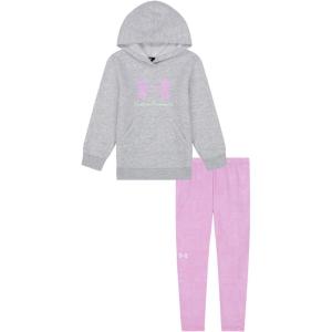 imageUnder Armour girls Hoodie Set Bottoms ampamp Hoodie Lightweight ampamp Relaxed FitMod GrayPink Waves