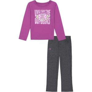 imageUnder Armour girls Hoodie Set Bottoms ampamp Hoodie Lightweight ampamp Relaxed FitPurple  Waffle Knit Pant