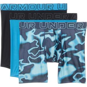 imageUnder Armour Mens 3Pack Performance Tech Mesh Print 6 Boxer BriefsEther Blue