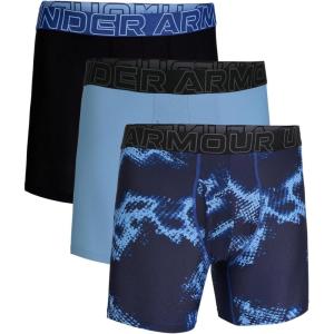 imageUnder Armour Mens 3Pack Performance Tech Mesh Print 6 Boxer BriefsHorizon Blue