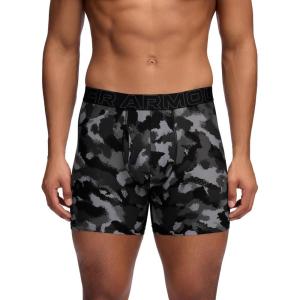 imageUnder Armour Mens Performance Tech Print 6quot Boxer BriefsBlackGray