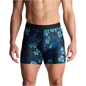 imageUnder Armour Mens Performance Tech Print 6quot Boxer BriefsMidnight Navy