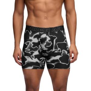 imageUnder Armour Mens Performance Tech Print 6quot Boxer BriefsMod Gray