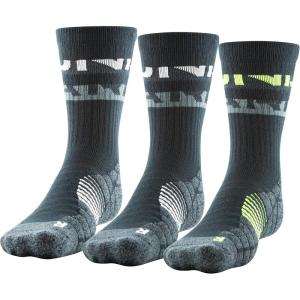 imageUnder Armour Mens Elevated Novelty Crew Socks 3PairsBlackHi Vis Yellow Assorted