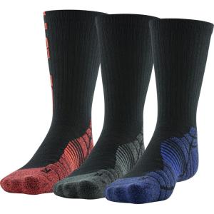 imageUnder Armour Mens Elevated Novelty Crew Socks 3PairsBlackPurple Assorted