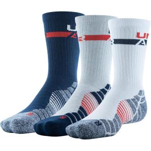 imageUnder Armour Mens Elevated Novelty Crew Socks 3PairsWhiteHalo GrayRed
