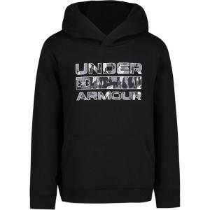 imageUnder Armour Boys Hoodie Fleece Pullover Logo ampamp Printed DesignsBlack  Stacked Camo