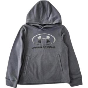 imageUnder Armour Boys Hoodie Fleece Pullover Logo ampamp Printed DesignsGrey
