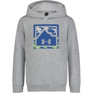 imageUnder Armour Boys Hoodie Fleece Pullover Logo ampamp Printed DesignsMod GrayNavy Mountain