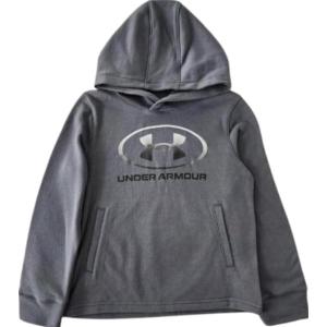 imageUnder Armour Boys Hoodie Fleece Pullover Logo ampamp Printed DesignsPitch GrayWhiteBlack 012