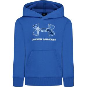 imageUnder Armour Boys Hoodie Fleece Pullover Logo ampamp Printed DesignsRival Print Blue Atlantis