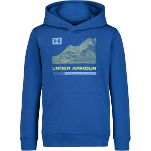 imageUnder Armour Boys Hoodie Fleece Pullover Logo ampamp Printed DesignsTech Blue Topo