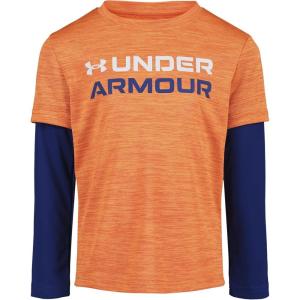 imageUnder Armour Boys Long Sleeve Shirt Crewneck Lightweight and BreathablePanic OrangeNavy