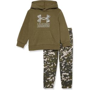 imageUnder Armour boys Long Sleeve Logo Hoodie ampamp Joggers SetMarine Od Green Camo