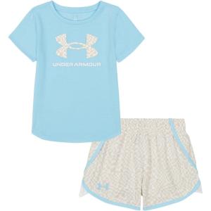 imageUnder Armour girls Outdoor Set Coordinating Top ampamp Bottom Pants Or Shorts Durable Stretch and ComfortableBlue Ss TeeTan Print