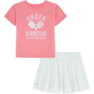 imageUnder Armour girls Outdoor Set Coordinating Top ampamp Bottom Pants Or Shorts Durable Stretch and ComfortableDark Pink Flare Short