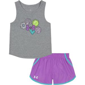imageUnder Armour girls Outdoor Set Coordinating Top ampamp Bottom Pants Or Shorts Durable Stretch and ComfortableGray Peace  Tank