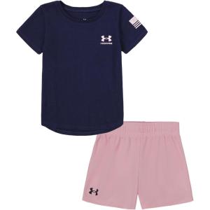 imageUnder Armour girls Outdoor Set Coordinating Top ampamp Bottom Pants Or Shorts Durable Stretch and ComfortableMidnight Navy Flag