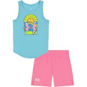 imageUnder Armour girls Outdoor Set Coordinating Top ampamp Bottom Pants Or Shorts Durable Stretch and ComfortableSky Blue  Tank