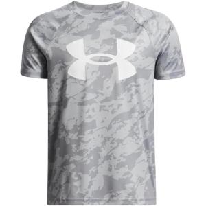 imageUnder Armour Boys Tech Big Logo Printed ShortSleeve TShirt021 Mod Gray   White