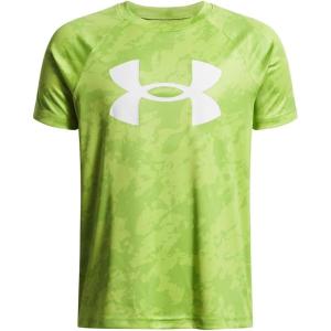 imageUnder Armour Boys Tech Big Logo Printed ShortSleeve TShirt326 Green Vibe   White