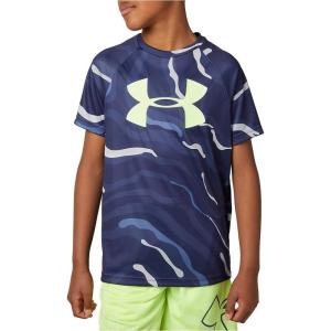 imageUnder Armour Boys Tech Big Logo Printed ShortSleeve TShirtBlue Ink 497Xray