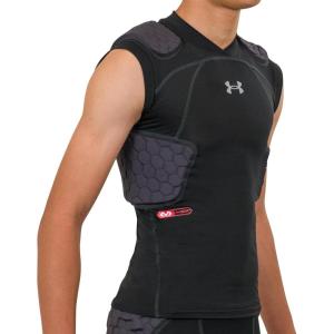 imageUnder Armour Gameday Pro 5Pad Football Shirt Comfortable Compression ampamp Protection for Practice ampamp Game Day Youth BoysBlack