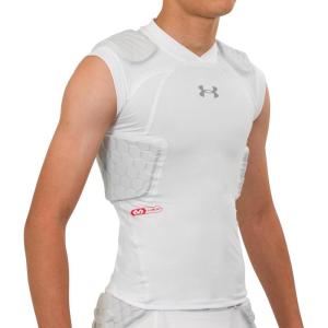 imageUnder Armour Gameday Pro 5Pad Football Shirt Comfortable Compression ampamp Protection for Practice ampamp Game Day Youth BoysWhite