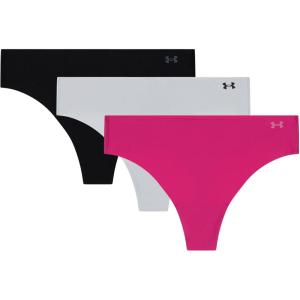 imageUnder Armour Womens 3pack Pure Stretch No Show Thong Underwear Allday Comfort ampamp Ultrasoft FitAstro Pink