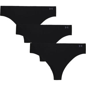 imageUnder Armour Womens 3pack Pure Stretch No Show Thong Underwear Allday Comfort ampamp Ultrasoft FitBlack  Core
