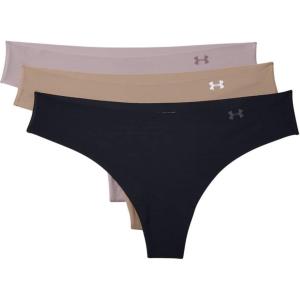 imageUnder Armour Womens 3pack Pure Stretch No Show Thong Underwear Allday Comfort ampamp Ultrasoft FitBlack 004Dash Pink