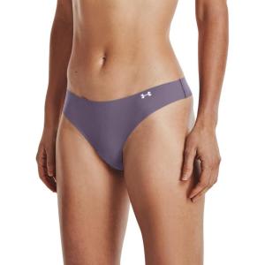 imageUnder Armour Womens 3pack Pure Stretch No Show Thong Underwear Allday Comfort ampamp Ultrasoft FitClub Purple 530Black Rose