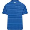 imageUnder Armour Boys Short Sleeve Ua Match Polo Collared Shirt Chest Logo Soft ampamp ComfortableBlue Atlantis Stripe