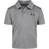 imageUnder Armour Boys Short Sleeve Ua Match Polo Collared Shirt Chest Logo Soft ampamp ComfortablePitch Gray Twist