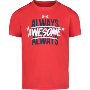 imageUnder Armour Boys Short Sleeve Shirt Crewneck Lightweight and Breathable Sports Graphic TeesAwesome Red