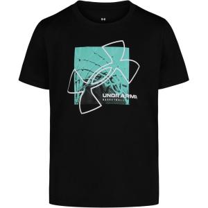 imageUnder Armour Boys Short Sleeve Shirt Crewneck Lightweight and Breathable Sports Graphic TeesBasketball  Black