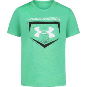 imageUnder Armour Boys Short Sleeve Shirt Crewneck Lightweight and Breathable Sports Graphic TeesMatrix Green Homeplate