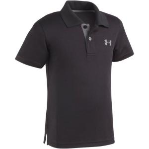 imageUnder Armour Boys Short Sleeve Ua Match Polo Collared Shirt Chest Logo Soft ampamp ComfortableBlack Carbon Heather Graphite