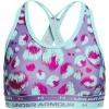 imageUnder Armour Girls Crossback Printed BraPlanet Purple 577Meteor Pink