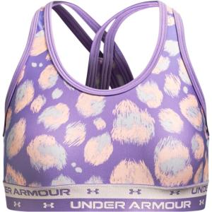 imageUnder Armour Girls Crossback Printed BraPlanet Purple 576Beta Tint