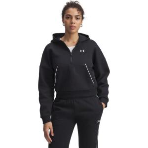 imageUnder Armour Womens Rival Fleece Piped Half Zip Hoodie005 Black   White