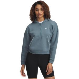 imageUnder Armour Womens Rival Fleece Piped Half Zip Hoodie587 Jasper Blue   White