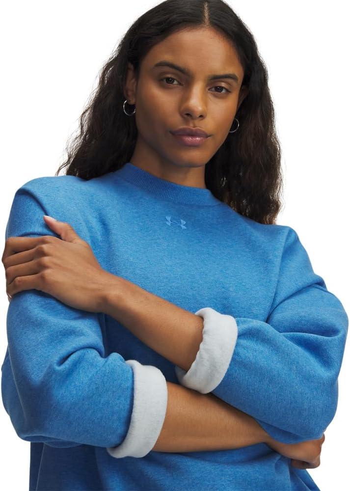 imageUnder Armour Womens Rival Fleece Oversized Crew403 Blue Atlantis Light Heather   Blue Atlantis