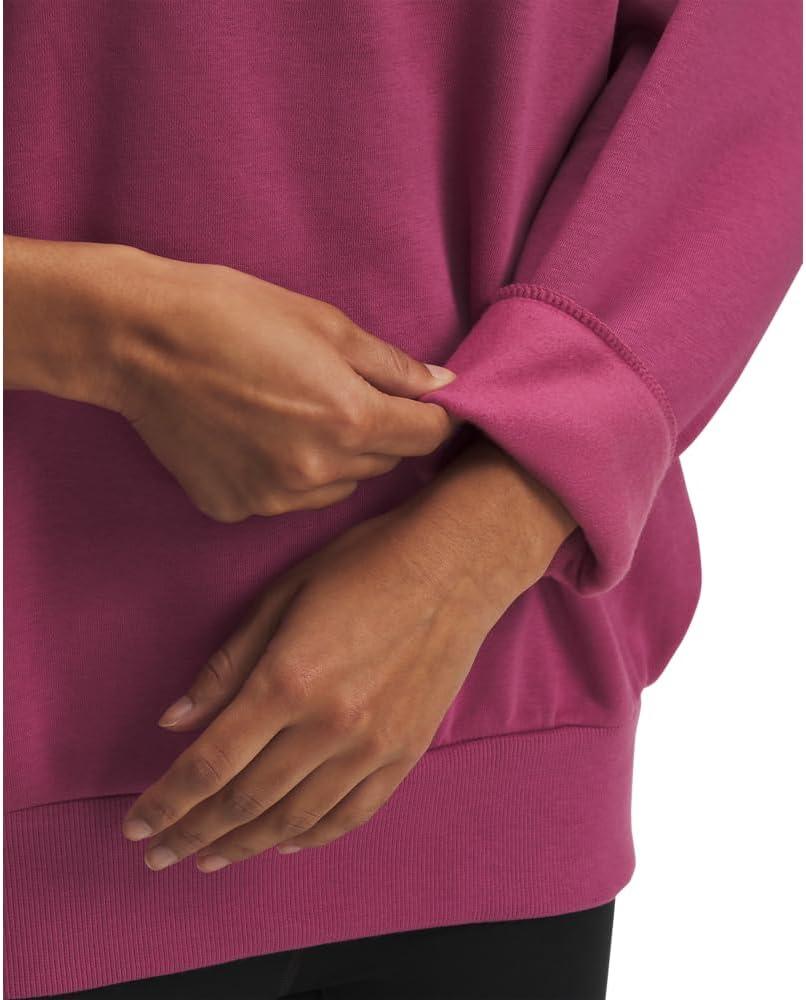 imageUnder Armour Womens Rival Fleece Oversized Crew659 Fuchsia Dusk   White