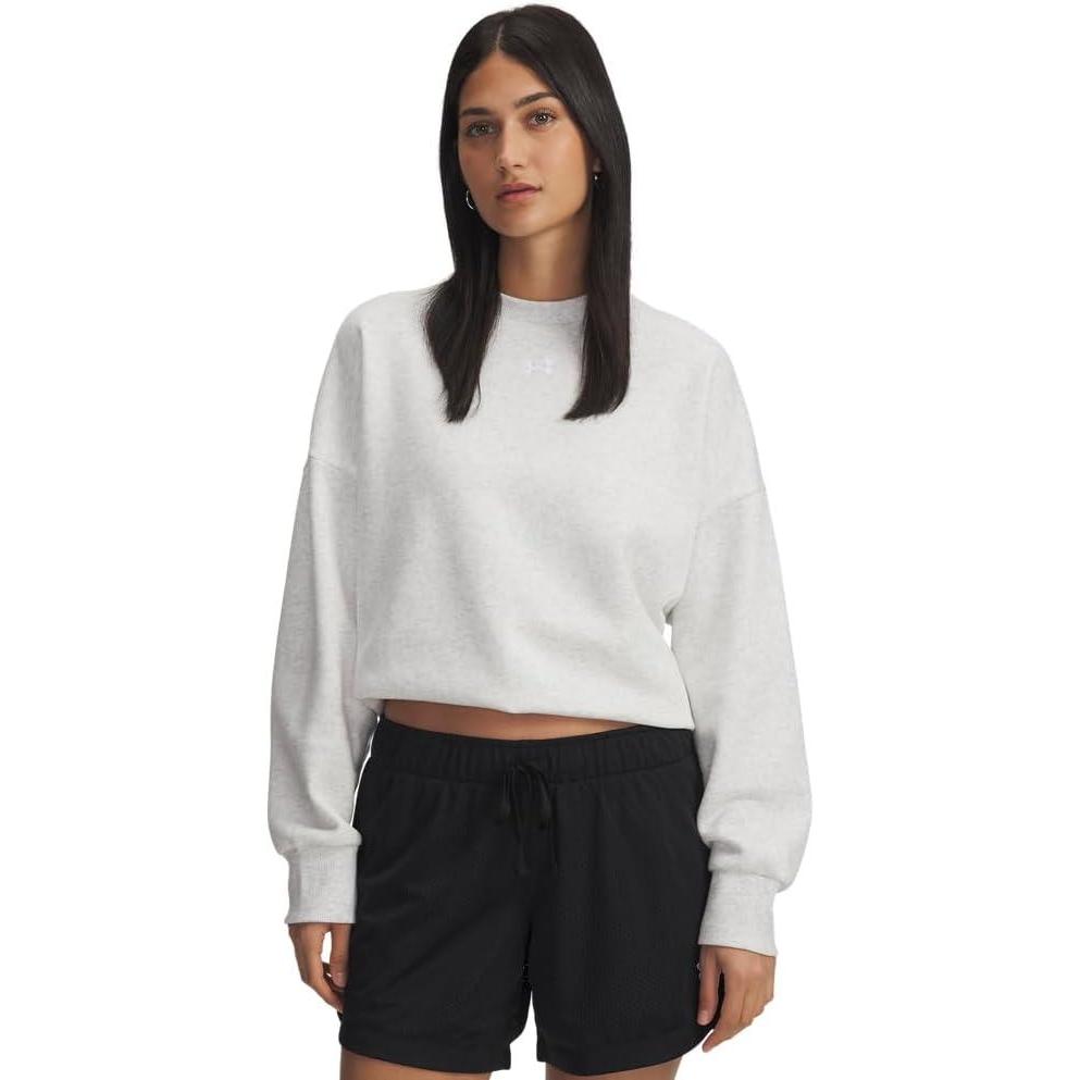 imageUnder Armour Womens Rival Fleece Oversized Crew023 Distant Gray   White